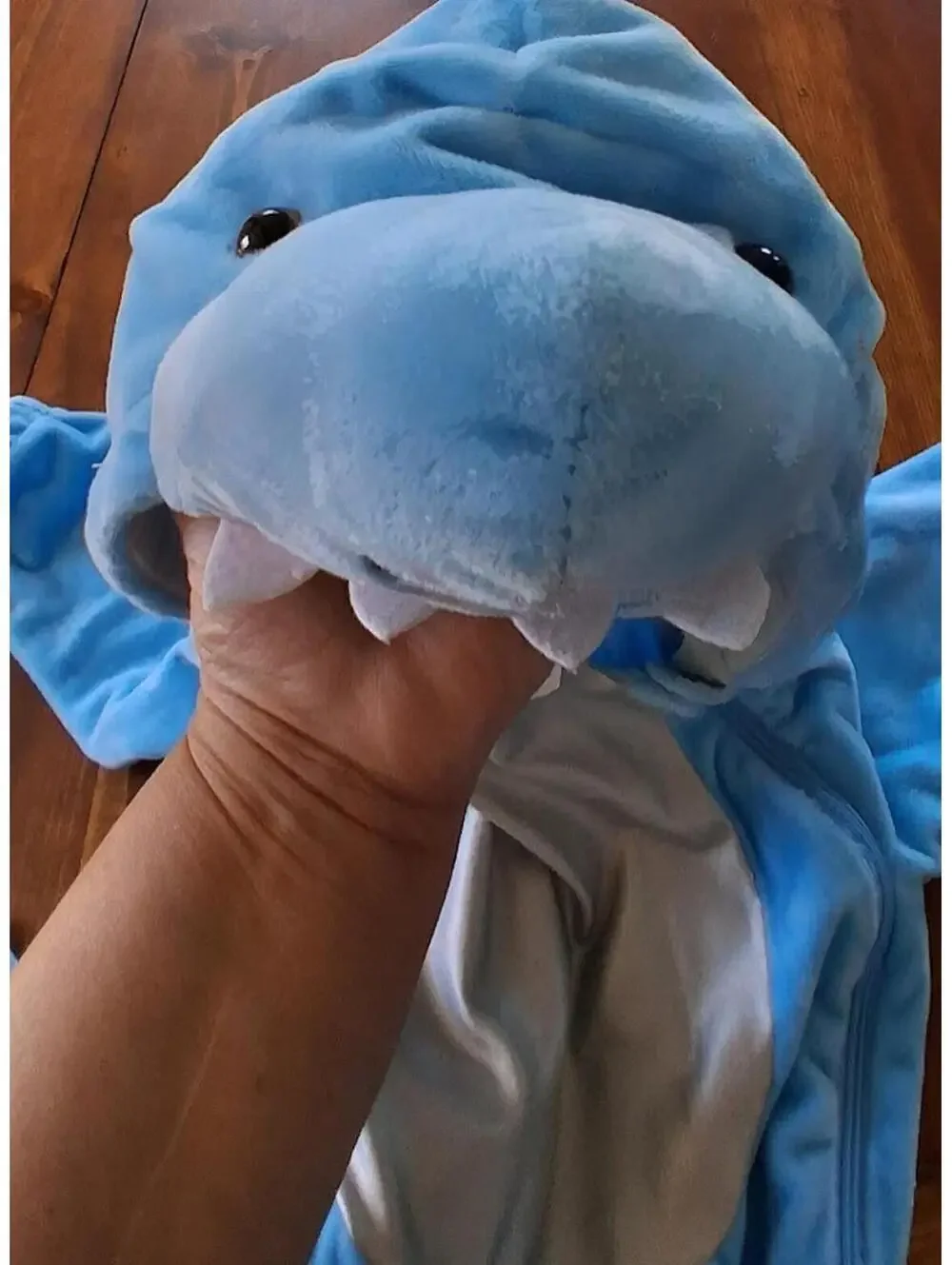 One piece Shark costume unisex 18-24 months, keep warm for cold Halloweens